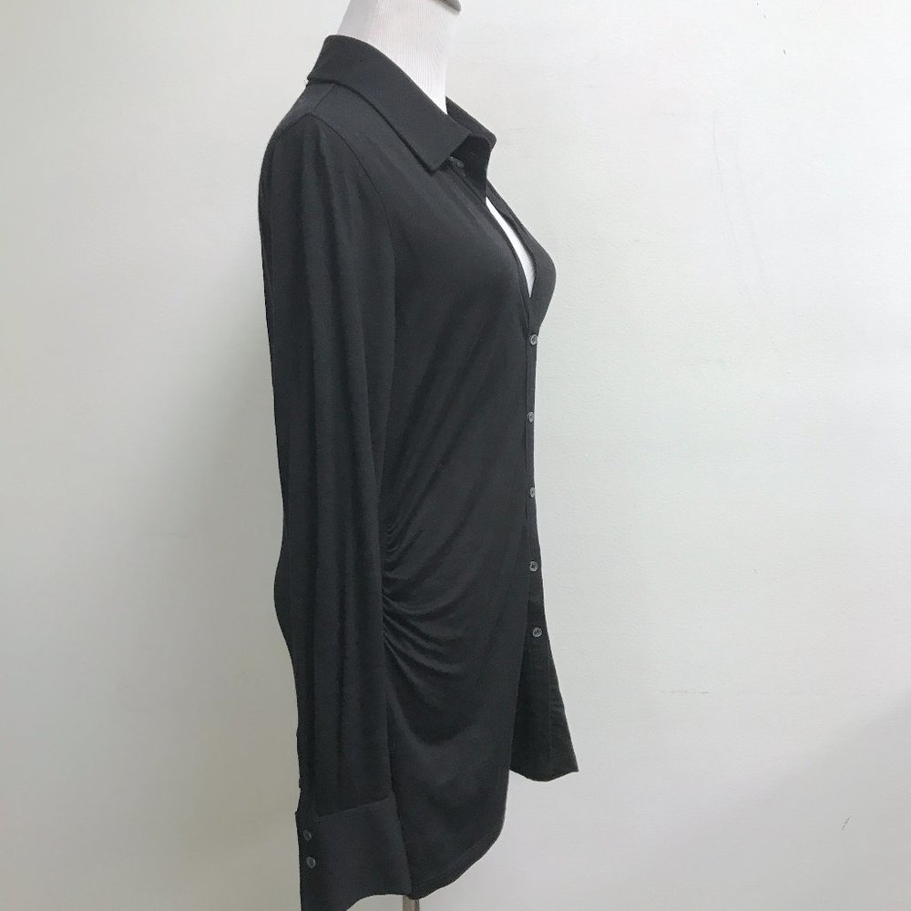 Theory Black Wool Button Up Long Tunic Collared B… - image 4